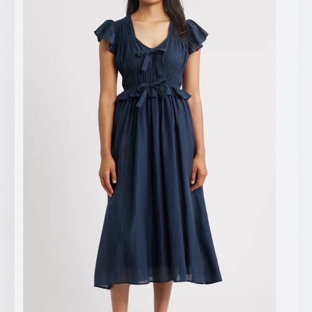 NWT navy moon rover peplum dress